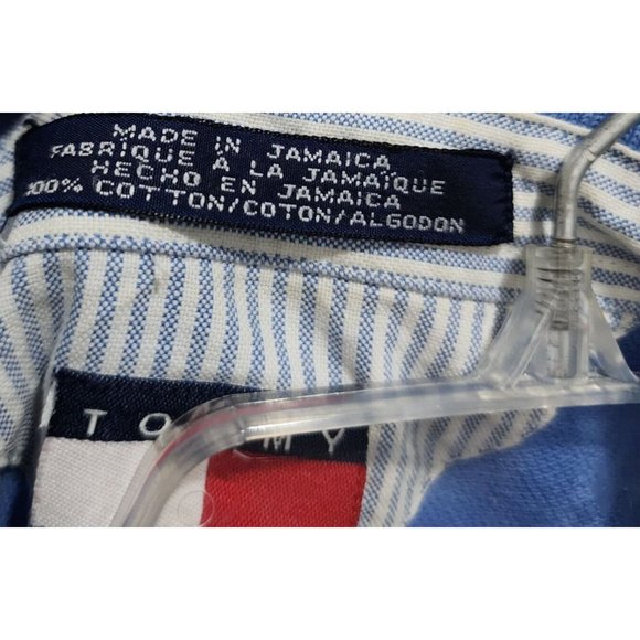 VTG Tommy Hilfiger Light Blue Short Sleeve Polo Shirt 100% Cotton Size Large - Picture 4 of 9